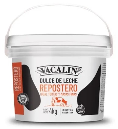Vacalin Dulce Leche Repostero Pastelero Balde 4 K