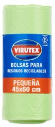 Virutex Bolsa Residuos Rollo 45X60X20U Verde U