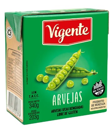 Vigente Arvejas Tetra 340 G