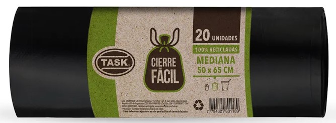 Task Bolsa Residuos Cierra Facil 50X65Cm 20 U