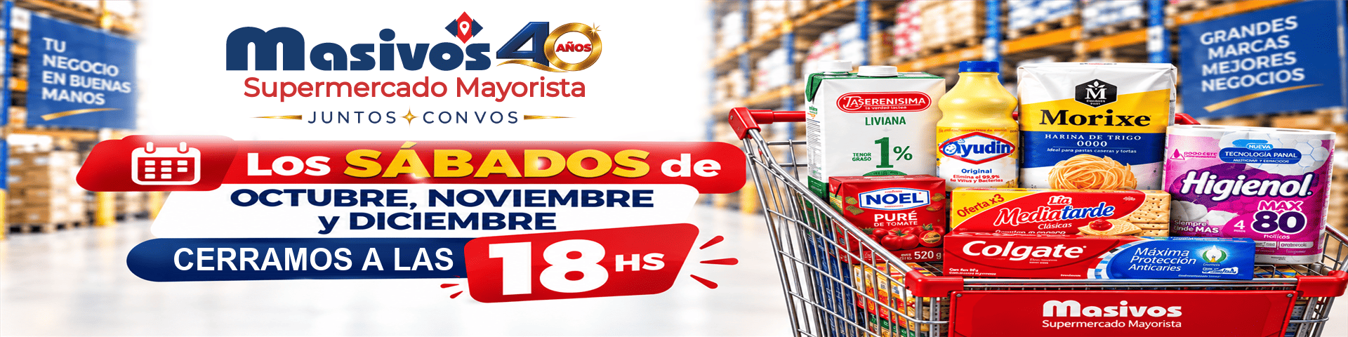 Los sábados de octubre, noviembre y diciembre cerramos a las 18 hs.